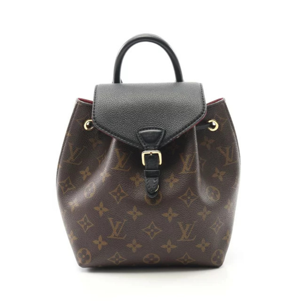 Louis Vuitton Montsouris NM Backpack Canvas Leather Monogram Brown Black